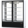 Шкаф-витрина холодильный напольный, вертикальный, L1.65м, 1600л, 2 двери стекло, 10 полок, +1/+10С, дин.охл., белый, 2-х стороннее остекление