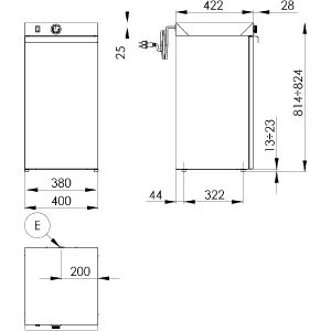 Шкаф тепловой для тарелок, вместимость 60шт. D350мм, 1 дверь, 1 полка, двойные стенки