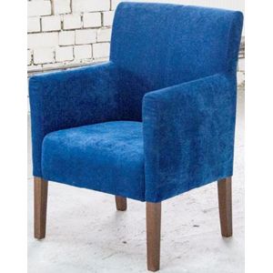 Кресло Бурже, мягкое, обивка ткань II категории синяя