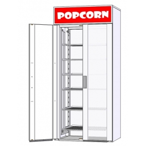 Витрина тепловая напольная, для попкорна и начос, L0.90м, 6 полок, нерж.сталь, конвекция, лайтбокс