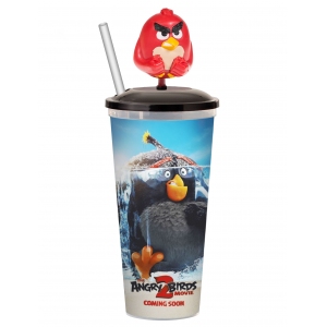 Стакан пласт. д/напитков «Angry Birds в кино 2», 0.5л, крышка, трубочка