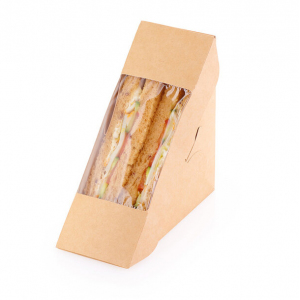 Коробка для сэндвича 130x130x60мм картон крафт