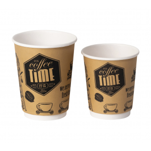 Стакан бумажный для горячих напитков двухслойный Coffee Time 250мл