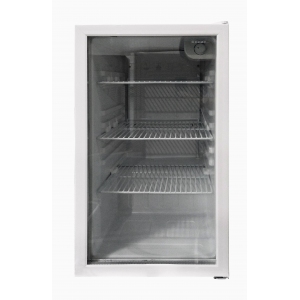 Шкаф холодильный для напитков (минибар),  80л, 1 дверь стекло, 3 полки, ножки, +4/+16С, стат.охл., белый