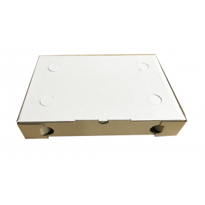 Коробка для римской пиццы 320х220х50мм картон белый профиль «E»