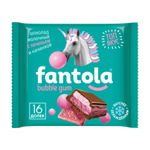 Шоколад молочный FANTOLA Bubble Gum, 66 г.