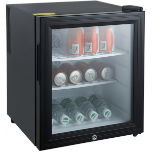 Шкаф холодильный для напитков,   42л, 1 дверь стекло, 2 полки, +12/+18С, термоэлектрический, дин.охл., черный