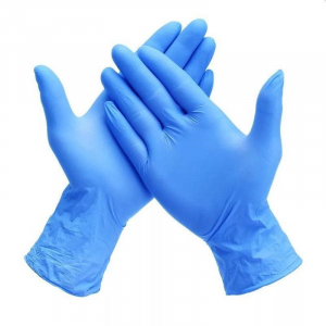 Перчатки нитриловые неопудренные голубые (р.S)