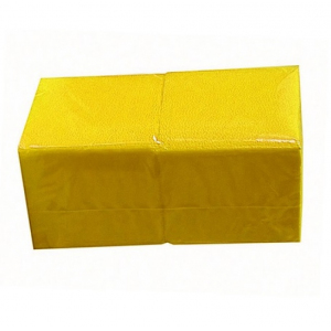 Салфетки бумажные 24х24см однослойные желтые
