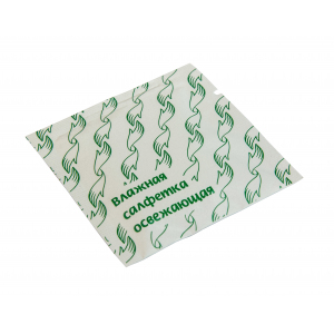 Салфетка влажная одноразовая в индивидуальной упаковке Зелёный чай