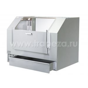 Витрина тепловая напольная, для насыпного попкорна, L0.90м, 2 секции, нерж.сталь, подогрев