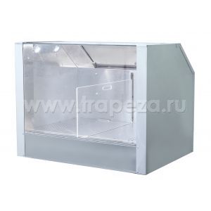 Витрина тепловая напольная, для насыпного попкорна, L0.90м, 2 секции, нерж.сталь, подогрев
