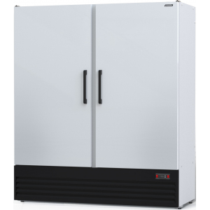 Шкаф холодильный, 1400л, 2 двери глухие, 8 полок, ножки, -6/+6С, дин.охл., белый, агрегат нижний, решетка агрегата черная