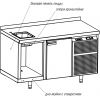 Стол холодильный, GN2/3, L1.39м, без борта, 2 двери глухие, ножки, -2/+10С, нерж.сталь, дин.охл., агрегат справа, зад.стенка нерж.сталь, мойка GN1/2