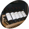 Шкаф холодильный для вина, 163бут. (416л), 1 дверь стекло, 14 полок, ножки, +5/+10С и +10/+18С, дин.охл., черный, R600a, LED, рама двери нерж.сталь
