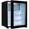 Шкаф холодильный для напитков (минибар),  38л, 1 дверь стекло, 2 полки, ножки, +8/+11С, абсорбционное охл., чёрный, замок