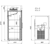 Шкаф холодильный, GN2/1, 1400л, 2 двери стекло, 10 полок, ножки, -5/+5С, дин.охл., белый, фронт серый, R290, ручки короткие