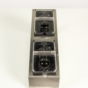 Топпинг-система для жидких, густых соусов и топпингов настольная, 2 емкости полипропилен GN1/9-89, 2 крышки пластик, ручки черные, 2 ложки (Уценённое)