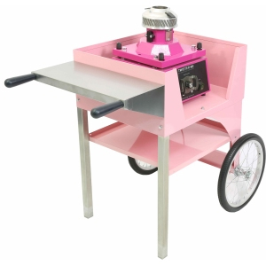 Тележка для аппарата сахарной ваты, 2 колеса, доп. полка, розовая (Новое, после выставок)