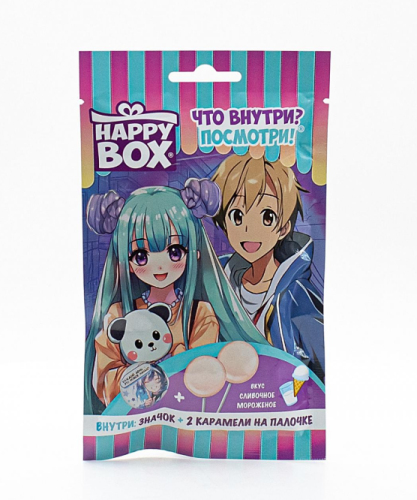 HAPPY MALLOW аниме-значок + карамель на палочке сливочное мороженое МАША И МЕДВЕДЬ МК-00014423