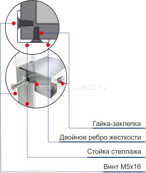 Стеллаж кухонный HICOLD НСК-12/5 Ц
