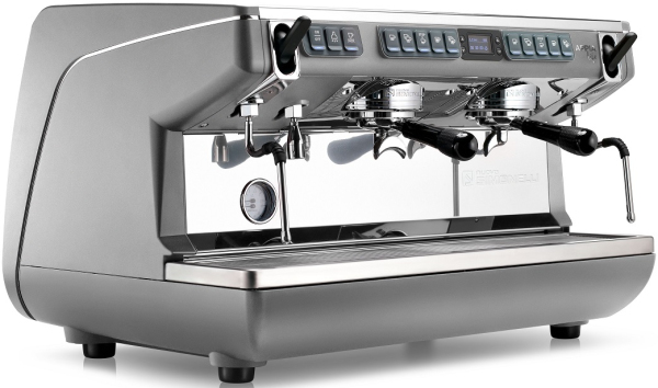 Кофемашина рожковая автоматическая NUOVA SIMONELLI APPIA LIFE XT 2GR 220V METALLIC GREY+HIGH GROUPS+ ECONOMIZER + PID