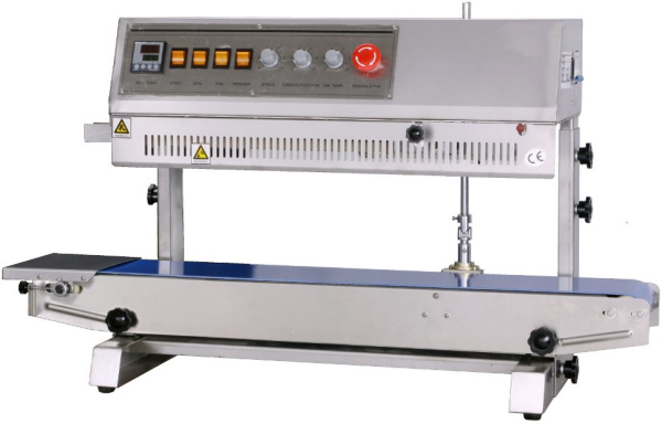 Сшиватель полиэтиленовых пакетов HUALIAN MACHINERY FRM-810II (нерж.) (вертик.) с левой подачей