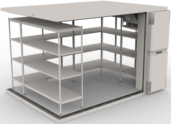 Камера холодильная замковая и Шип-Паз HAPPYCHEF CR R/L 18/18 S/S+SHELVING