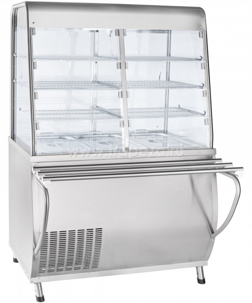 Прилавок-витрина холодильный напольный ABAT ПВВ(Н)-70Т-С-НШ Премьер
