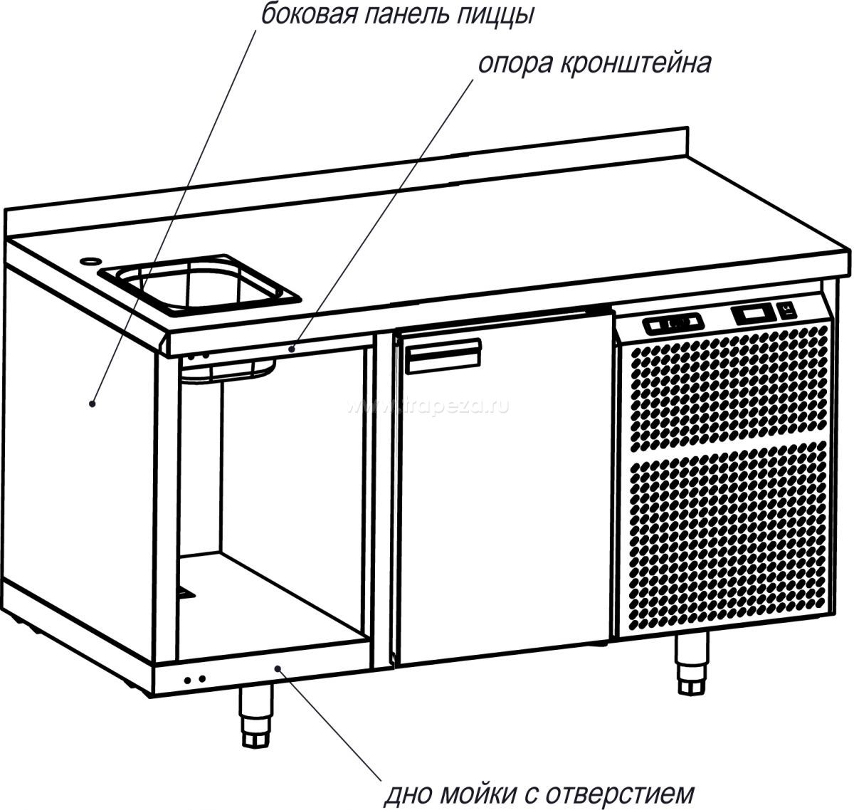 Стол барный холодильный HICOLD GN 1/TN 1G