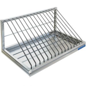 Полка настенная,  900х400х180мм, открытая, 1 уровень сплошной, нерж.сталь 430, разборная, косынки вверх Техно-ТТ 103573