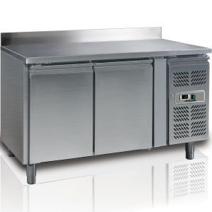 Стол холодильный, GN1/1, L1.20м, без борта, 2 двери глухие, ножки, -3/+8С, нерж.сталь, дин.охл., агрегат слева Enigma 109333