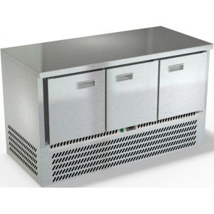 Стол холодильный, GN1/1, L1.20м, без борта, 2 двери глухие, ножки, -3/+8С, нерж.сталь, дин.охл., агрегат слева Техно-ТТ 130229