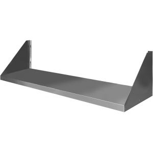 Полка настенная,  900х400х180мм, открытая, 1 уровень сплошной, нерж.сталь 430, разборная, косынки вверх Финист 133829