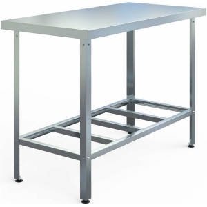Стол производственный, 1100х700х850мм, без борта, закрытый, двери-купе, сварной, каркас труба нерж.430, ст.нерж.430, 1 полка сплошная Assum 134556