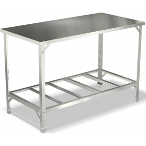 Стол производственный, 1100х700х850мм, без борта, закрытый, двери-купе, сварной, каркас труба нерж.430, ст.нерж.430, 1 полка сплошная appetiTT 139291