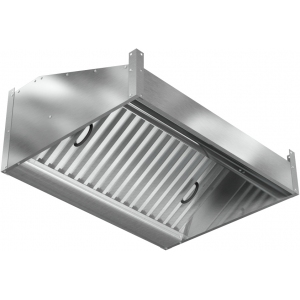 Зонт вытяжной пристенный, 1500х900х400мм, лаб.фильтры, закрытый, нерж.сталь 430, без подсветки, отверстие, короб appetiTT 140371