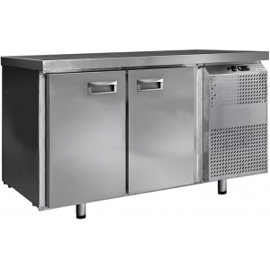 Стол холодильный, GN1/1, L1.20м, без борта, 2 двери глухие, ножки, -3/+8С, нерж.сталь, дин.охл., агрегат слева Финист 148878