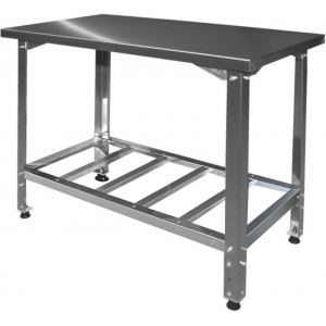 Стол производственный, 1100х700х850мм, без борта, закрытый, двери-купе, сварной, каркас труба нерж.430, ст.нерж.430, 1 полка сплошная Финист 158548