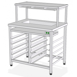Станция блинная, 1400х700х900мм, полузакрытая без дверей, нерж.сталь, ниша для блинницы, надстройка охл.8GN1/6, гнездо 1GN1/9+1GN1/3, стакан, 3 борта RoboLabs 160559
