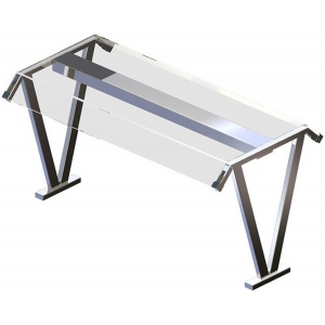 Полка настольная для линии раздачи Light, 1500х300х400мм, 1 уровень стекло незакаленное, стойки Т-образные нерж., подсветка Gastrolux 161417