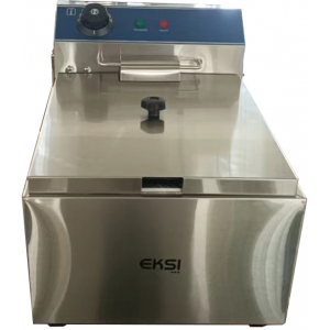 Фритюрница электрическая настольная, 1 ванна  6л, управление электромеханическое, кран для масла, 2 решетки, 1 крышка-полка EKSI 166440