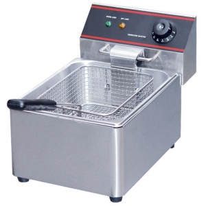 Фритюрница электрическая настольная, 1 ванна 12л, управление электромеханическое, кран для масла, аварийный термостат, 2 решетки, 1 полка Viatto 166808
