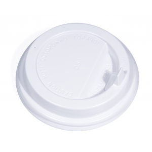 Крышка для стакана 300-500мл D 90мм пластик белый с носиком - купить ...
