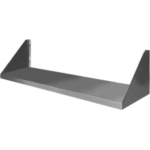 Полка настенная,  900х400х180мм, открытая, 1 уровень сплошной, нерж.сталь 430, разборная, косынки вверх Финист 185278