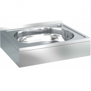 Рукомойник напольный,  500х600х870мм, 1 мойка 400х400х150мм цельнотян., борт, нерж.304, закрытый, 1 дверь распашная, разборный, каркас нерж.304, педал Assum 214147