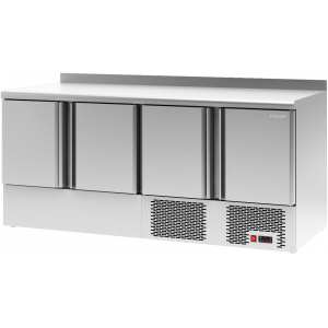 Стол холодильный, GN1/1, L1.20м, без борта, 2 двери глухие, ножки, -3/+8С, нерж.сталь, дин.охл., агрегат слева Polair 220265