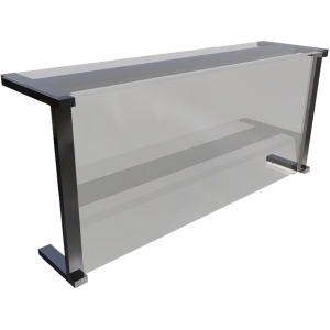 Полка настольная для линии раздачи Light, 1500х300х400мм, 1 уровень стекло незакаленное, стойки Т-образные нерж., подсветка Gastrolux 232198
