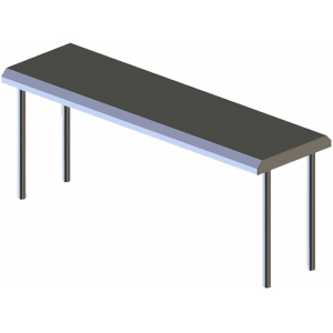 Полка настольная для линии раздачи Light, 1500х300х400мм, 1 уровень стекло незакаленное, стойки Т-образные нерж., подсветка Gastrolux 240042