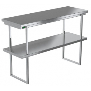Полка тепловая настольная, 1000х400х800мм, 2 уровня сплошных, открытая, нерж.сталь 430, разборная, подогрев вниз ИК под верхним уровнем Kayman 247067
